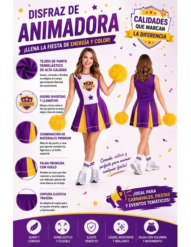 Costume cheerleader Taglia M | Costumi per Adulti Il Re del Carnevale